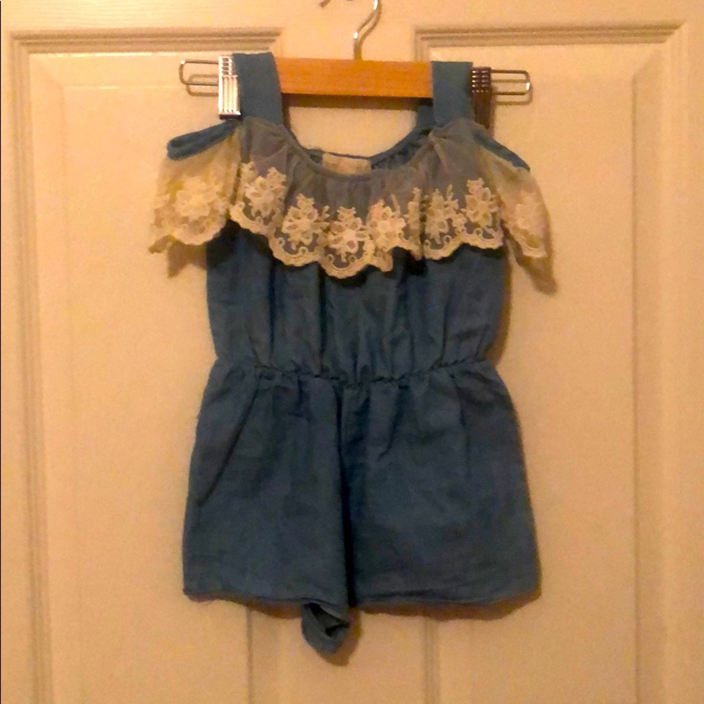 Adorable Jean lace romper